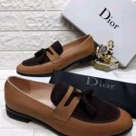 Dior Hot Selling Brown Handwoven Leather Men's Shoes